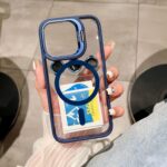 TurboCase Capa Luxo Premium para iPhone 11/12/13/14/15/16/17 Pro Max com Suporte Vertical Horizontal MagSafe e Película de Proteção de Câmera