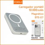 Power Bank Magnético 10000mAh 7.5W AGOLD BTE-07 Bateria Portátil