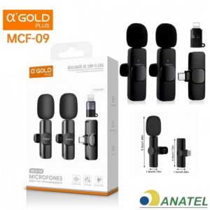 Microfones Lapela S/ Fio Profissional Android E iPhone Preto